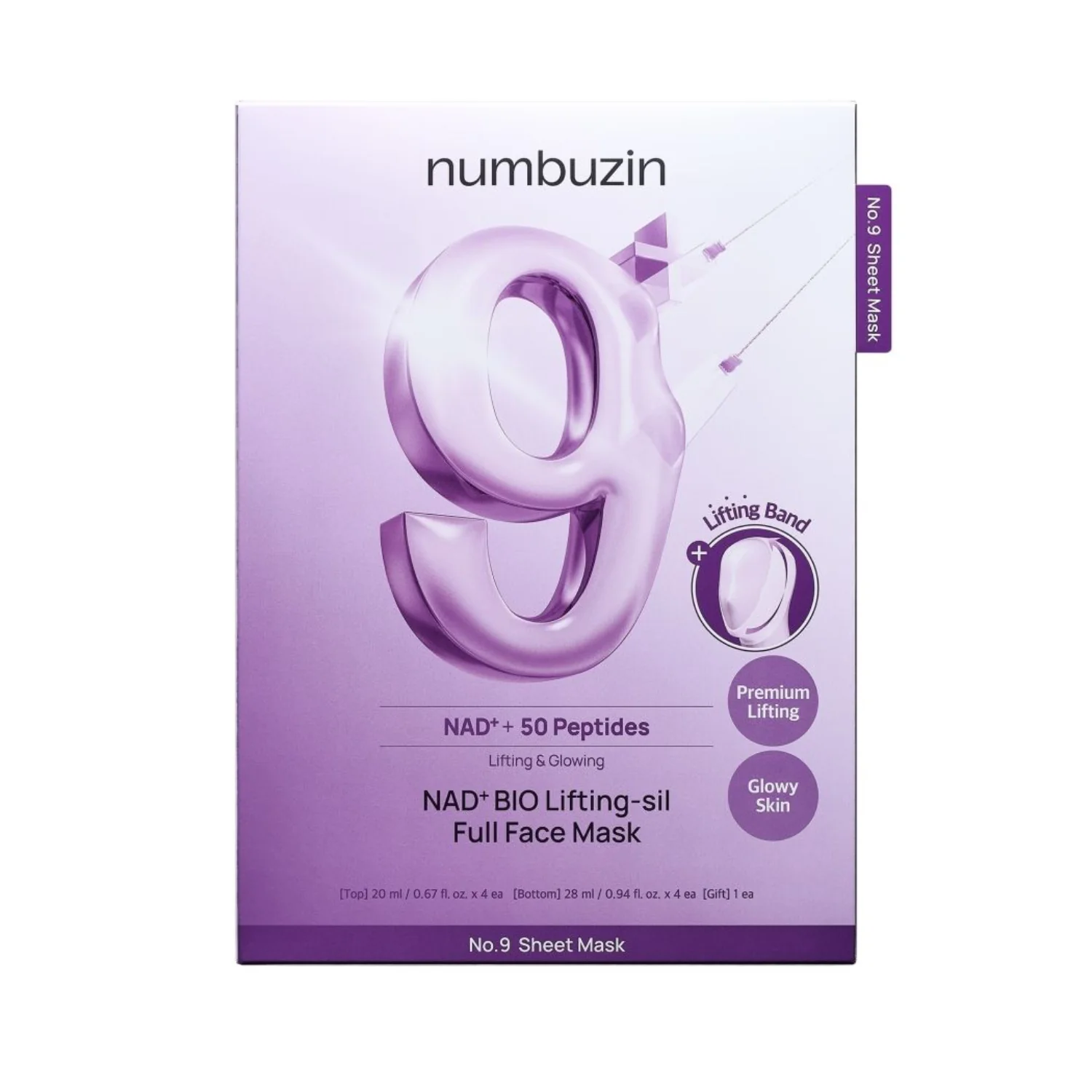 Numbuzin No.9+ NAD+ BIO Lifting-sil Full Face Mask