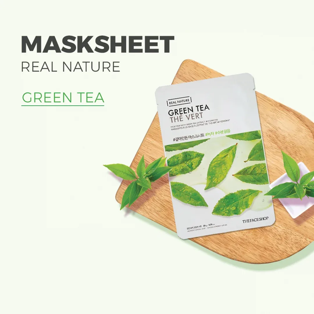 Real Nature Green Tea Face Mask 20g